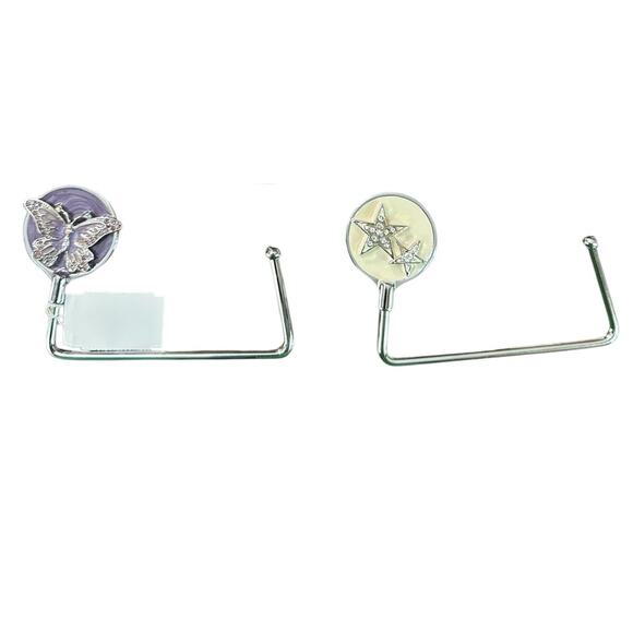 SPRING STREET LOT OF 6 BLING PURSE BAG HOOK HOLDERS MIXED DESIGNS NEW - Picture 4 of 4